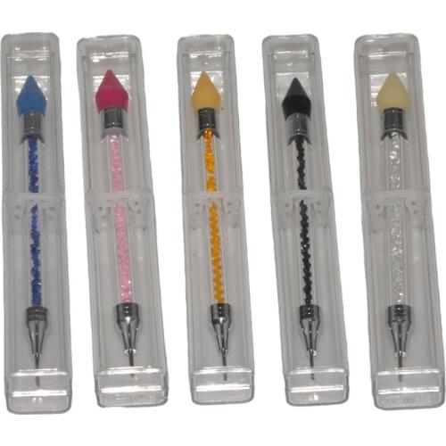 Wholesale 20pcs/bag Dual-ended Replaceable Crystal Beads Nail Dotting Pen Nail Rhinestone Stud Picker Nail Art DIY Design Tool