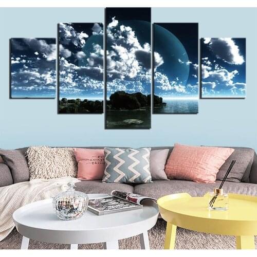 Swallow Cloud Sky Sunlight Poster 5 Pieces Art Decorative Print Wall Painting Picture Living Room Decoration