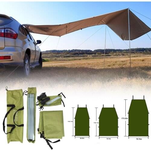 Portable Car Shelter, Camping Side Awning Car Sun Shade Sail Canopy Roof Top Tent for Caravan, Outdoor, SUV