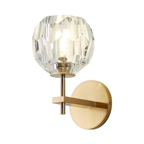 Postmodern Crystal Led Wall Lamp DesignerS Light Dining Room Bathroom Iron Lamp Luxury Luminaire Gold Bronze Luster