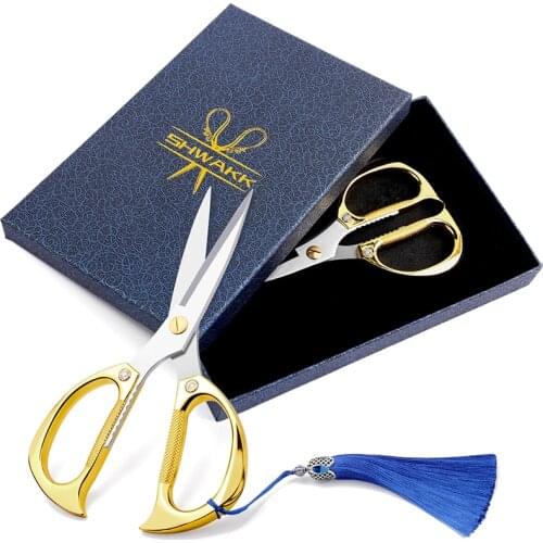 SHWAKK Retro Scissors Vintage Scissors Thread Embroidery Scissors Sewing Supplies Stainless Steel Scissors Tailor Scissors Tool