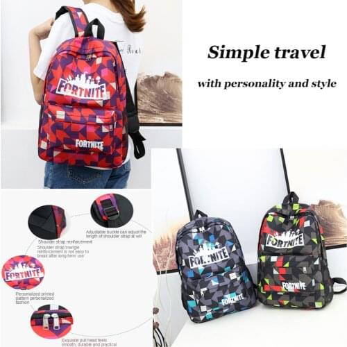 Boys Girls Cartoon Fortnites Schoolbags Kids Large Capacity Orthopedic Battle Royale BackpacksChildren Fortress Night School Bag