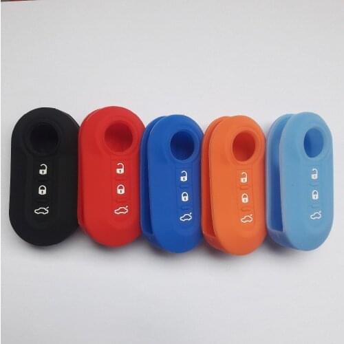 Silicone Key Remote Shell Cover Case For Fiat 500 Panda Bravo Lancia Ducato Brava Delta 3 Button Flip Key FOB
