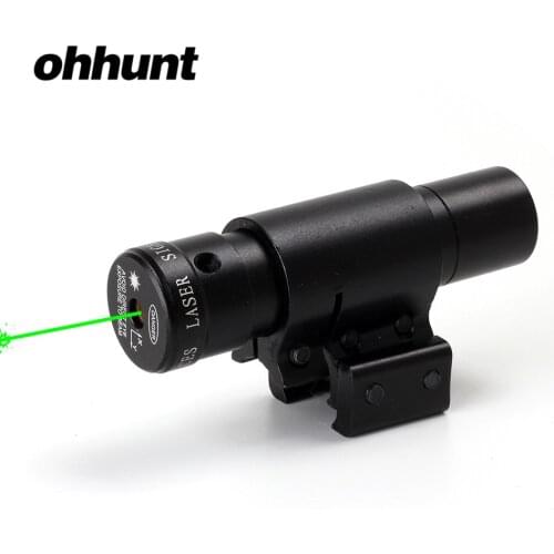 Tactical ohhunt Hunting 5mw Green Laser Sight Scope 11mm or 20mm Rail Fit for Pistol Rifle Scope Push-button on/off Switch