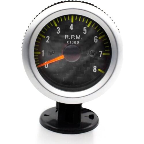 2'' 52mm Universal Auto Tachometer White LED 0-8000 RPM Gauge Car Meter