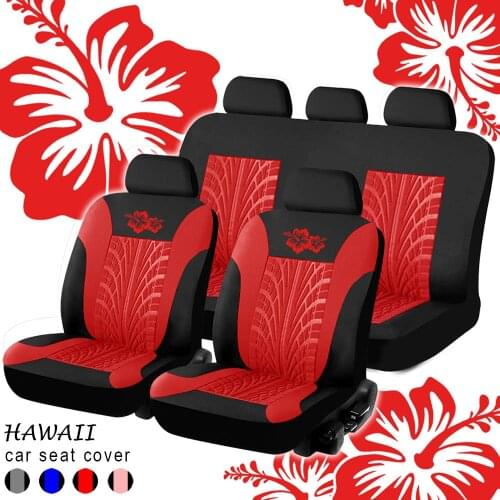 Universal Full set Fashion Hawaii Flower or Synthetic Leather Interior Accessories Automotive Protector Car Seat Cover