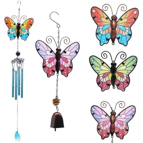 Butterfly Wind Chimes Solar Butterfly Iron Hanging Decoration Romantic Garden Lights Courtyard Garden Family Gathering