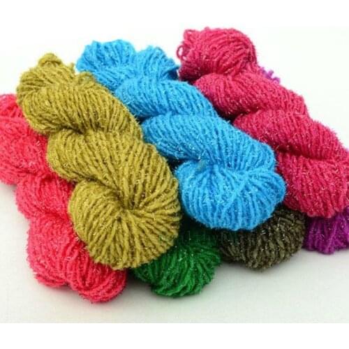 Knitted Chunky Multi Coloured Scarf BabySoft Smooth Crochet Yarn Fashion 37g Gold thread Knitting Colorful Wool