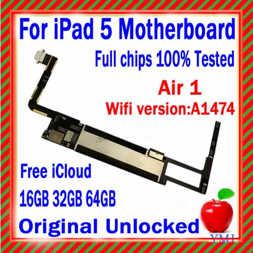 Factory Unlocked For ipad 5 Motherboard with Free iCloud,wifi Version/wifi+3G Version For Ipad 5 Logic boards,100% Original Plat