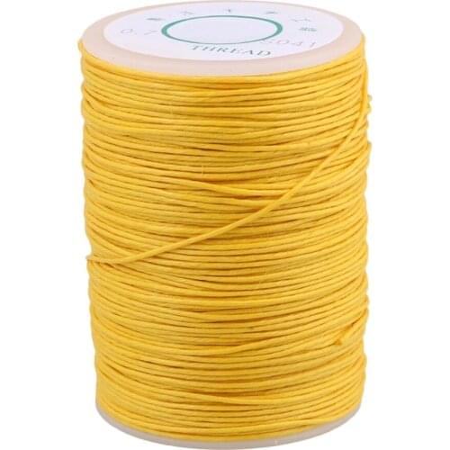 Yellow 0.7mm Handwork Leather Sewing Craft Hemp Stitching Waxed Thread