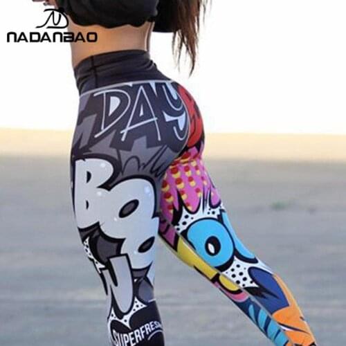NADANBAO Girl Cartoon Skinny Leggings Women Digital Printing Legging Workout Leggins Mujer Fitness Stretchy Cropping Pants New