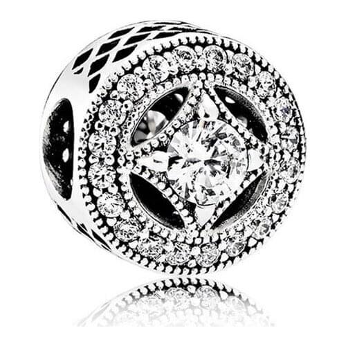 Authentic 925 Sterling Silver Bead Vintage Allure Charm Fit Fashion Women Pandora Bracelet Bangle Gift DIY Jewelry