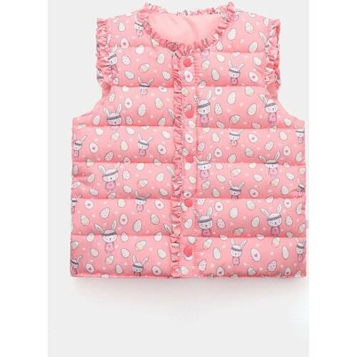 2021 Kids Girls Vest Flowers Autumn/winter Children Clothing Fashion Jacktes Waistcoat Cartoon Thin Coats Warm Inner Garment