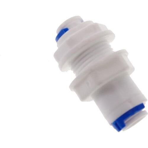 1/4" OD Tube Quick Pushfit Bulkhead Middle 3/8"BSP Male Fitting Connection Aquarium RO Water Filter Reverse Osmosis System
