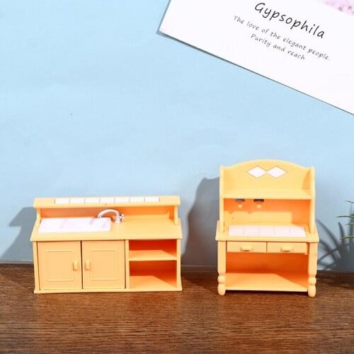 1 Set Doll House Kitchen Sink Cupboard Wine Glass Holder Scene Model Assembled Toy