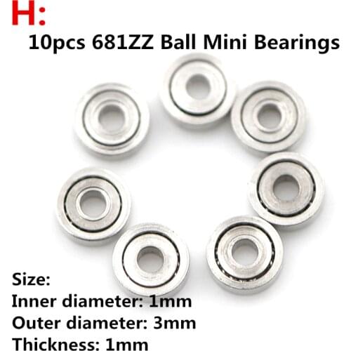 10pcs 625ZZ 693ZZ MR105-2RS MR63ZZ 608RS MR83 MR105ZZ 681ZZ Miniature Ball Bearings Metal Micro Bearing