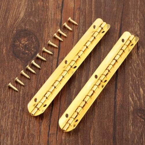 2pcs Gold Hinges 100*9mm Cabinet Drawer Door Hinges Jewelry Wood Boxes Decorative Hinges Furniture Hardware