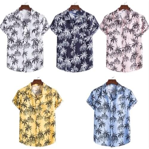 2021 Hawaii Series Beach Style Features High-quality Suit Collar Short Sleeve Floral Shirt XH Series Combination