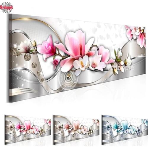 3d diamond embroidery Magnolia Flower modular picture diamont painting mosaic 5d icon orchid cross stitch full square decoration