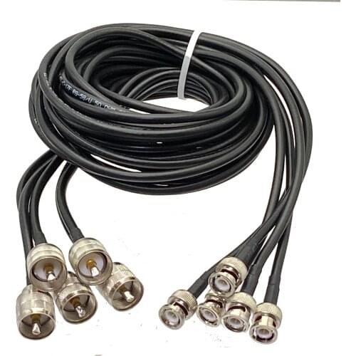 5-10Pcs RG58 BNC Male Plug to UHF PL259 Male Connector RF Coaxial Jumper Pigtail Cable Wire terminals For Radio Antenna 4inch~5M