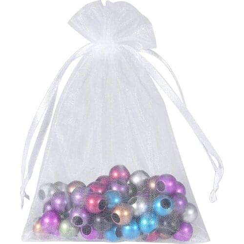 50/pcs 13X18 Size Drawstring Organza Bags Pouches For Wedding Party Christmas Gift Packaging Bag
