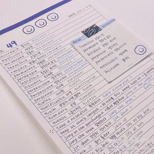 Korean Ins Simple Style Smiling Face Memo Pad B5 Kawaii Student Diary Notebook Loose-leaf School Supplies Stationery 30 Sheets