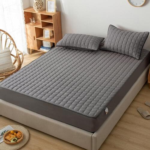 Bonenjoy 1 pc Fitted Sheet Double/Queen/King Size sabanas de cama Dark Gray Color Mattress Cover For Adult Bed Linen 180x200