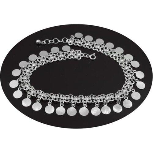 Aykat Bangle 925 Sterling Silver Sequin Mardin Anklets