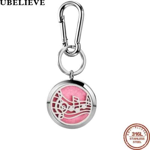 UBELIEVE Aromatherapy Perfume Locket Keychain Essential Oil Diffuser Scent Key Chain Keyring Christmas Gift