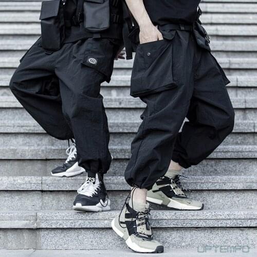 Catsstac Wide pockets ankle length pants summer light material techwear aesthetic ninjawear streetwear