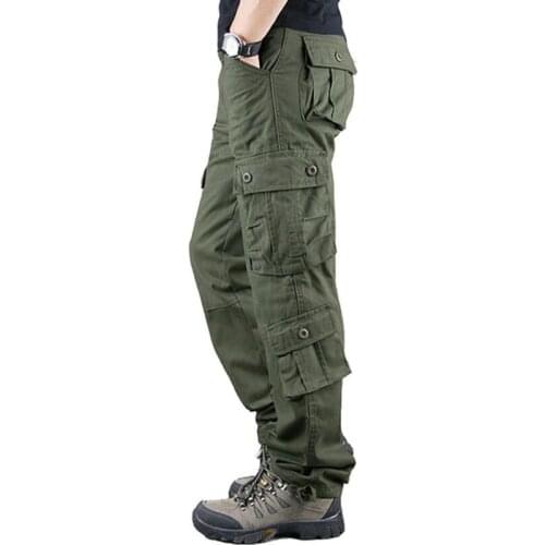 Casual Pants Men Pockets Cotton Streetwear Hip Hop Military Cargo Trousers Mens Outdoor Sweatpants Joggers Track Tactical Pants
