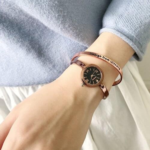 Exquisite Small Bracelet Watches Women Luxury Fashion Cafe Gold Retro Bangle Ladies Wristwatches Ulzzang Brand Starry Sky Watch