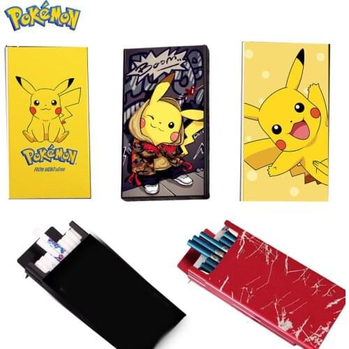 Pokemon Pikachu Anime Hold 20 Cigarettes Cases Pack Cover Man Women Creative Smoking Box Sleeve Sleeve Pocket Cigarettes Pack