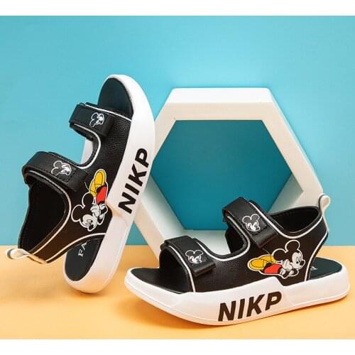 Disney Childrens Shoes Girls Sandals 2021 Summer New Fashion Mickey Small, Medium and Big Kids Beach Shoes Boys Shoes