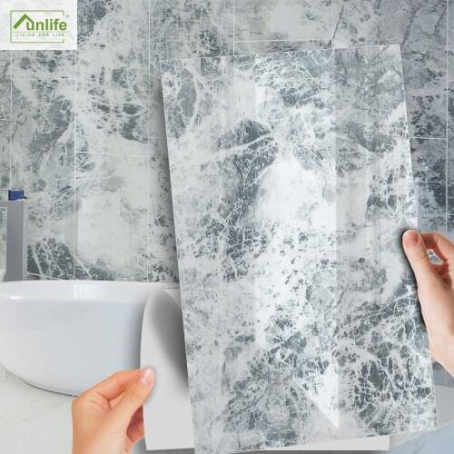Funlife[R] NOUVELLE MAISON SERIES[TM] 30x60cm Blue and White Porcelain Marble Self-adhesive Tile Sticker For Kitchen Bathroom