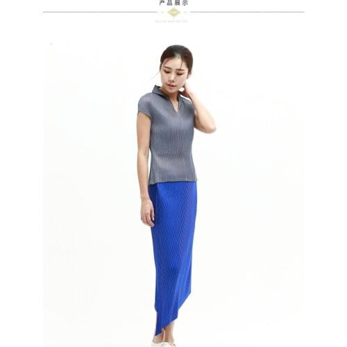 HOT SELLING Miyake fold fashion pleated skirt solid irregular skirt IN STOCK