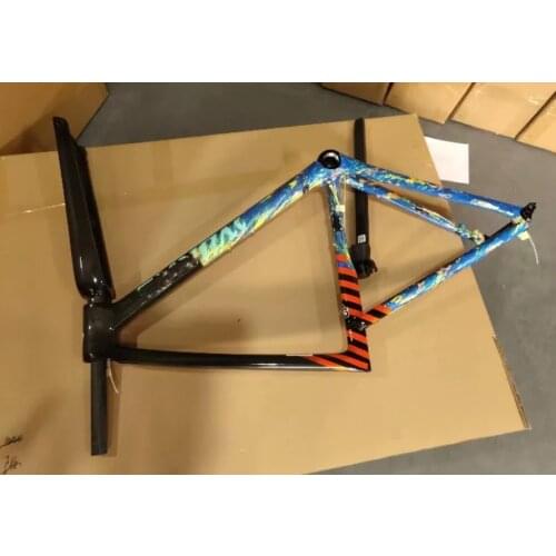 New SL7 carbon frame road bike suitable for mechanical Di2 group 700C disc brake carbon frameset with handlebar stem