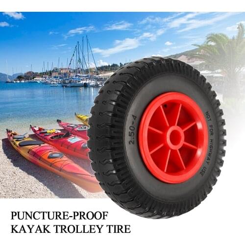 8/10inch Puncture-proof Tire Wheel Kayak Trolley Cart Tire Inflatable Boat Canoe Trolley Cart Replacement Tire Kayak Accessories