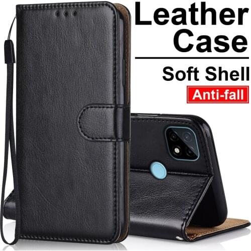 Leather Case For Realme C21 C25 C20 C17 C15 C12 C11 C3 C3i 3 5 6 7 8 Pro 3i 5s 5i 6s 6i 7i X Lite GT 5G Wallet Flip Case