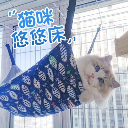 Summer Cat Hammock Metal Cage Hammock Cotton Canvas Breathable Double-sided Universal Cat Swing Pet Bed Cool Cat Litter Nest
