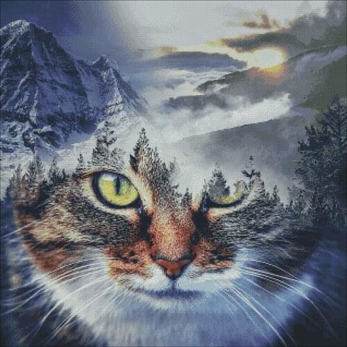 Top Manufacturer Embroidery World Master Cat Cross Stitch How to Start with 100% Cotton Floss & Free Shipping for Home Decor