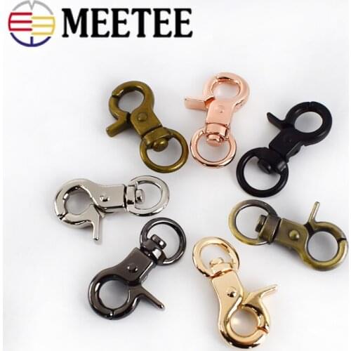 Meetee 10//20/50pcs 10mm Metal Buckle Bag Clasps Lobster Swivel Trigger Clips Snap Hook for DIY Decor Accessories Keychain Parts
