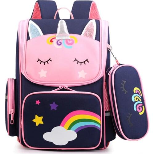 Girls Sweet 3D Cartoon Creative Unicorn School Bags for Kids School Backpacks Children Lightweight Waterproof Primary Schoolbags