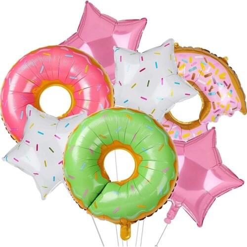 Donut Digital Foil Balloons Arch Kit Donut Grow Up Banner Cake Topper Ice Cream Helium Balloon Sweet Digital Baby Shower Supplie