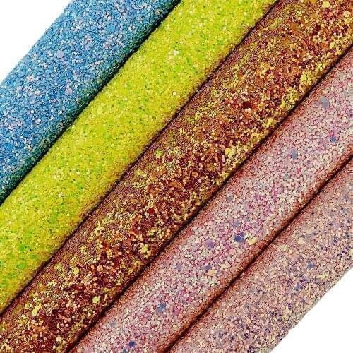 30X134cm Soft Chunky Hexagonal Glitter Fabric PU Leather Roll For Hairbow Home Decoration DIY Earring Craft AY109