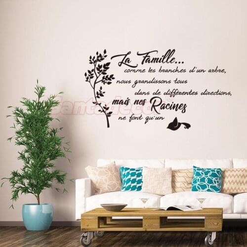 Sticker Citation La Famille Comme Les Branches Vinyl Wall Art Mural Decal Living Room Home Decor Poster House Decoration