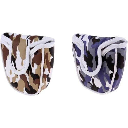 Durable PU Golf Square Mallet Putter Head Cover Headcover & Magnetic Closure - Durable & Compact
