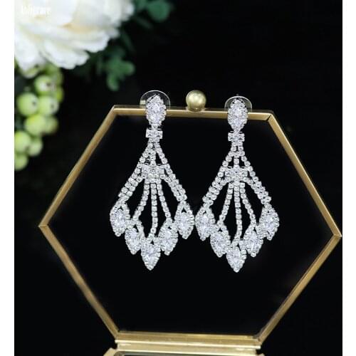 Luxury Cubic Zirconia Drop Earrings for Wedding Girls and Women Crystal Diamonds Long Dangle CZ Bridesmaid Earrings Gifts