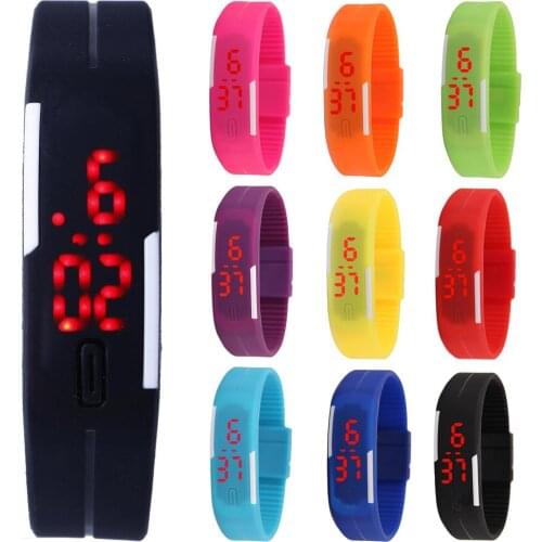 Sports Thin Strap LED Time Date Display Children Kids Digital Wrist Watch Gift reloj hombre zegarek damski New Hot for Boys Girl