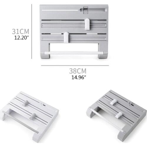 T21D 6 in 1 Kitchen Storage Rack Multifunctional Paper Towel Holder Plastic Cling Film Cutter Wrap